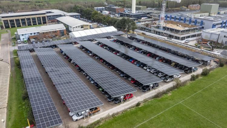 After - solar panels over the car park produce clean energy